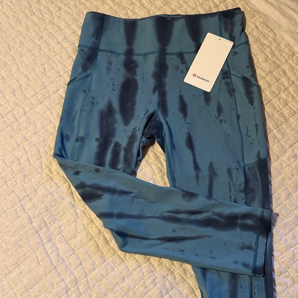 lululemon athletica Pants - lululemon Teal and Navy Tie-Dye Leggings